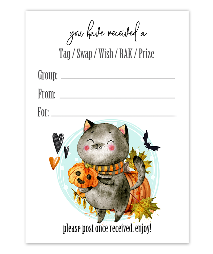 Tag Inserts - Halloween Cat