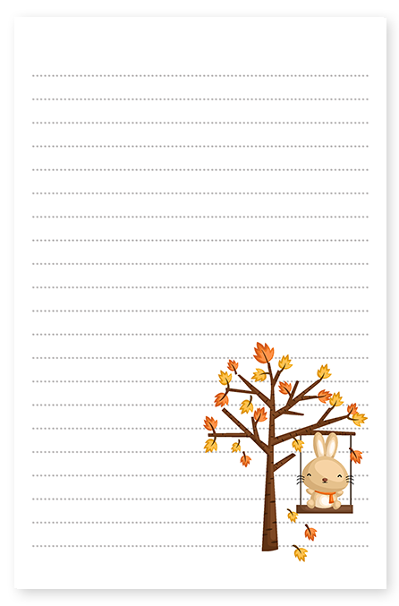 Autumn Bunny Rabbit Stationery