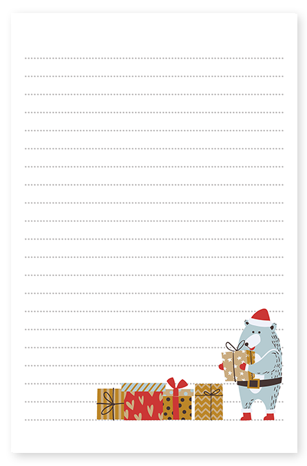 Bear Christmas Presents Stationery