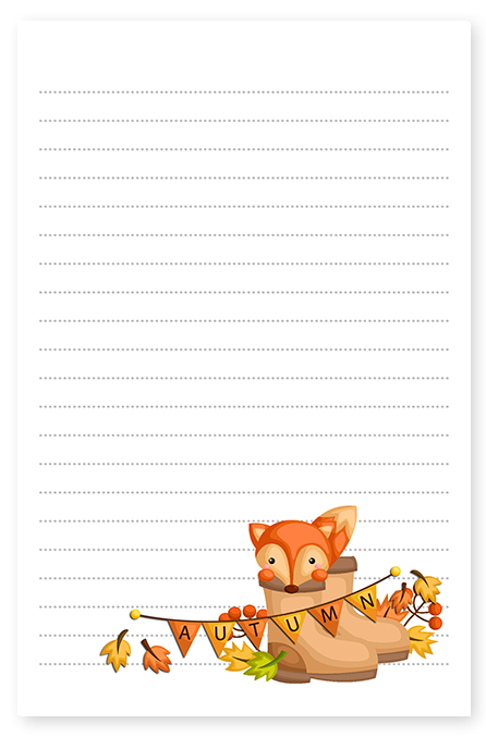 autumn fox stationery