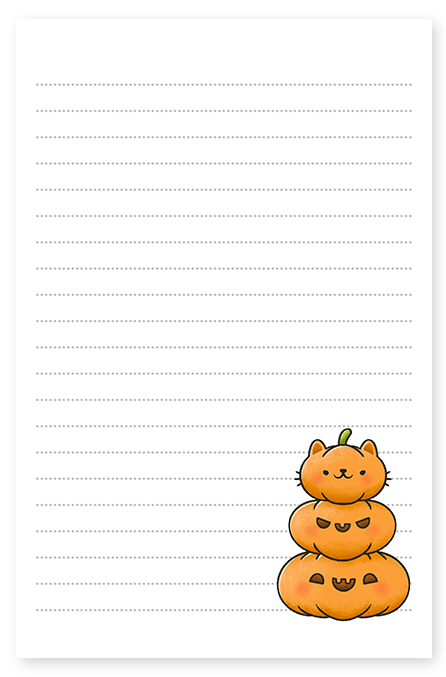 Kitty Pumpkin Stack Stationery