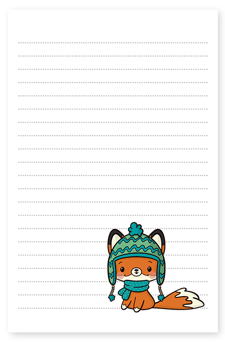 winter fox hat stationery