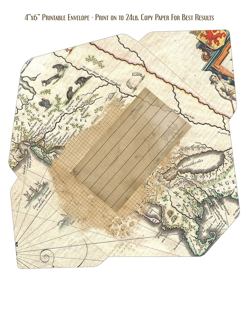 Vintage Ephemera Map Envelope