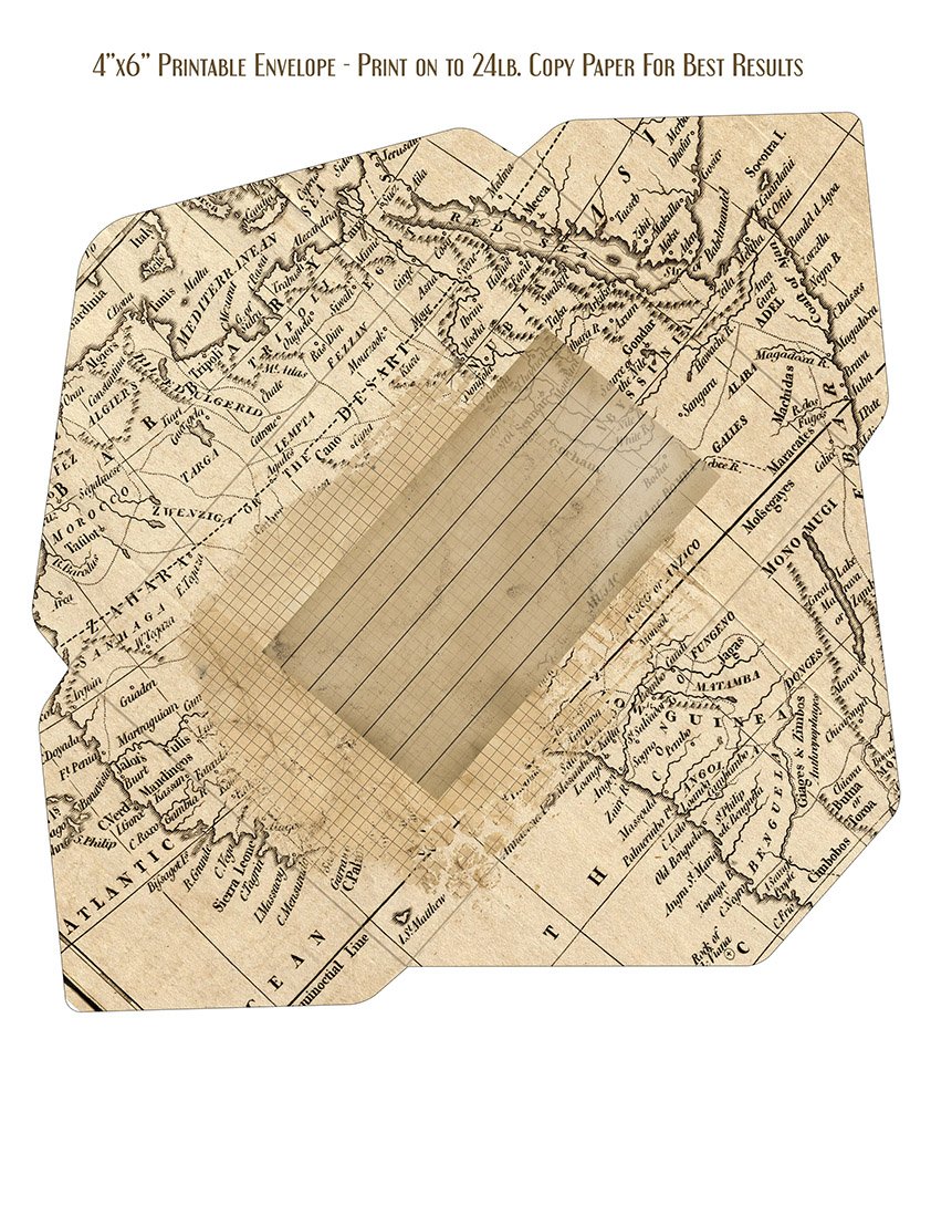 Ephemera Map Printable Envelope