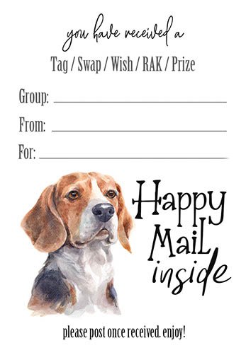 Beagle Happy Mail Inside Tag Inserts