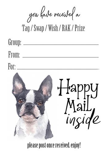 Boston Terrier Tag Inserts