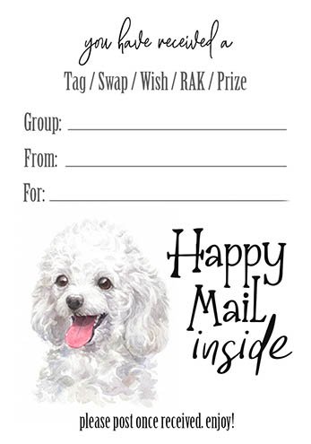 Miniature Poodle Tag Inserts