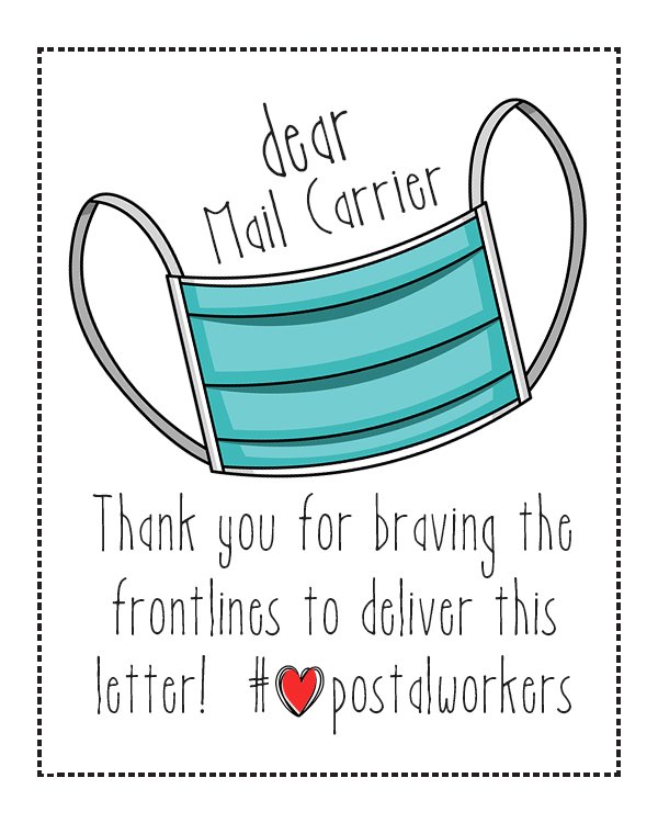 Thank you mail carriers postal workers stickers