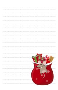 Christmas Mouse Half Page Pen Pal Stationery