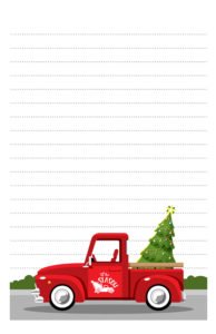 Red Truck Christmas Pen Pal Stationery