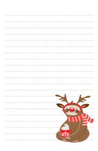 Christmas Sloth Pen Pal Stationery