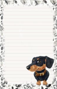 dachshund pen pal stationery