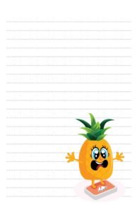 Funny Pineapple Diet Bathroom Scale Pen Pal Stationery