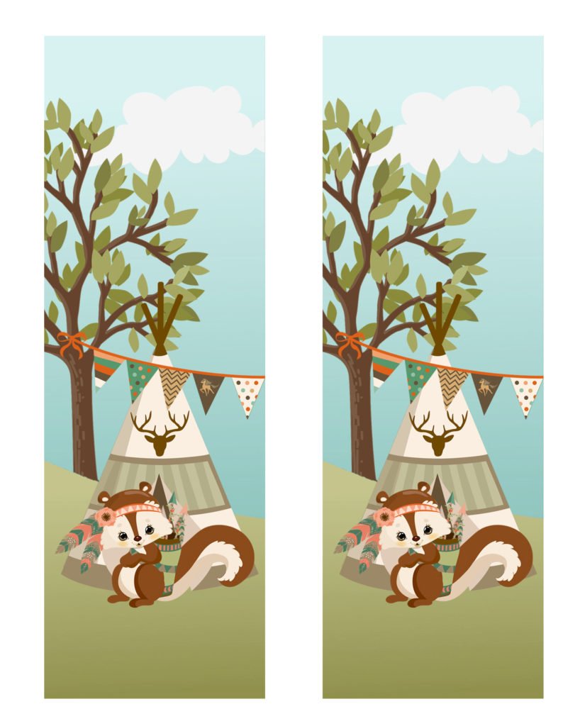 Tribal Woodland Animals Squirrel Bookmarks