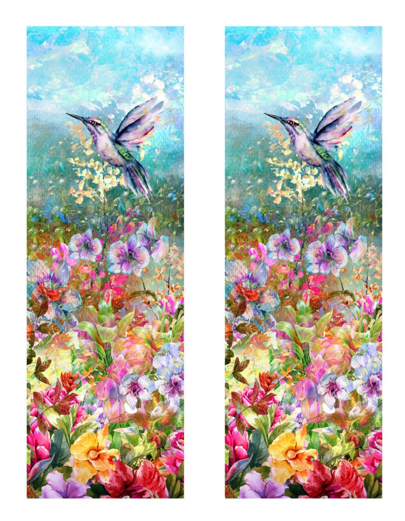 Wildflowers Hummingbird Shaker Bookmark Printable