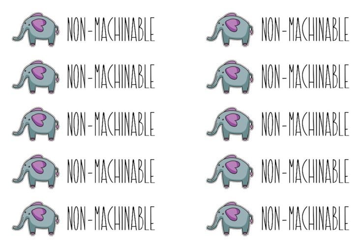 non-machinable elephant stickers