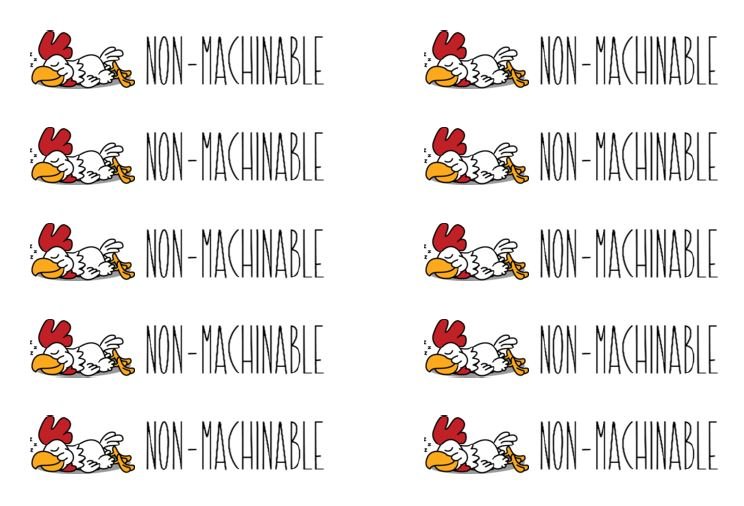 non-machinable sleeping chicken avery 8167 label