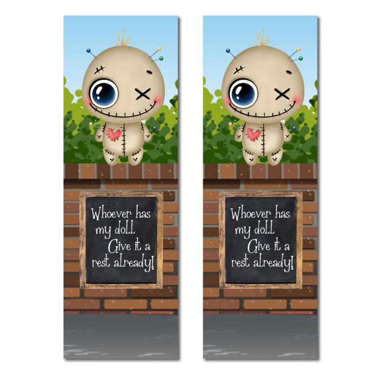 Funny Halloween VooDoo Doll Printable Bookmarks Free Download