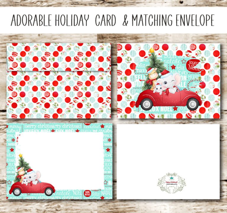 Free Printable Christmas Card With Matching Envelope