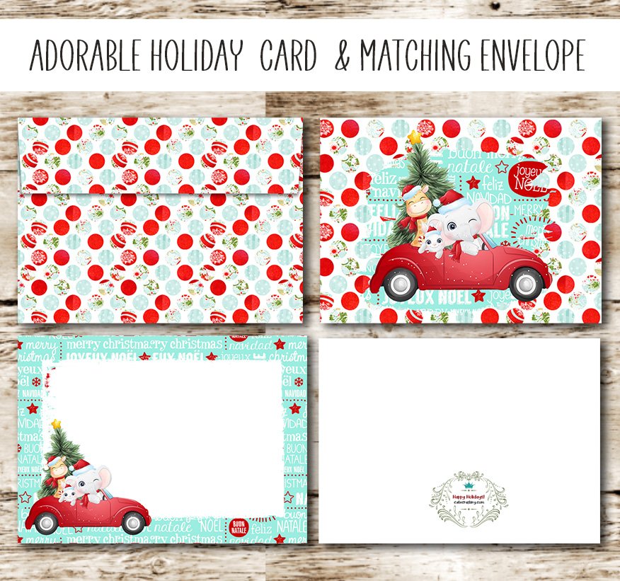 Free Printable Christmas Card With Matching Envelope