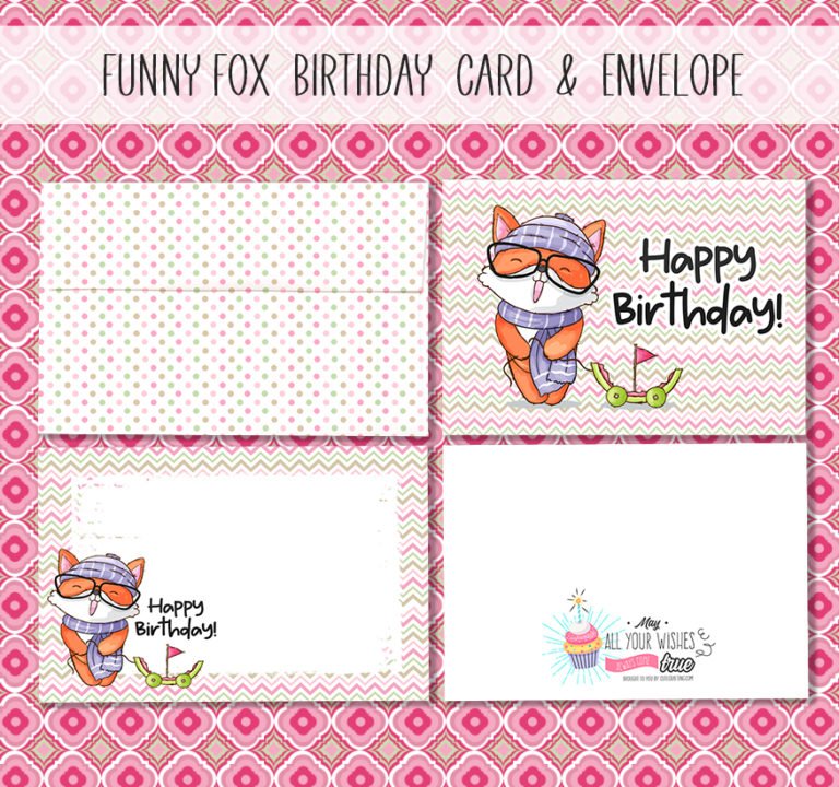 Cute Fox Birthday Card Free Download