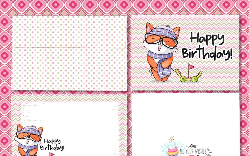 Cute Fox Birthday Card Free Download