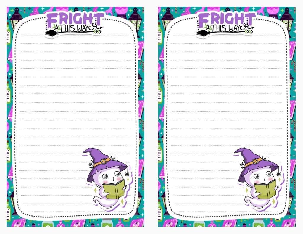 Half Page Halloween Printable Stationery