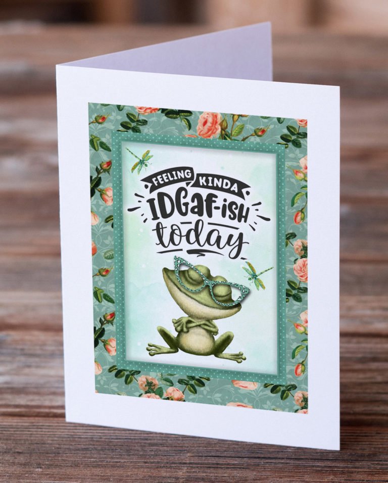 Printable funny frog card