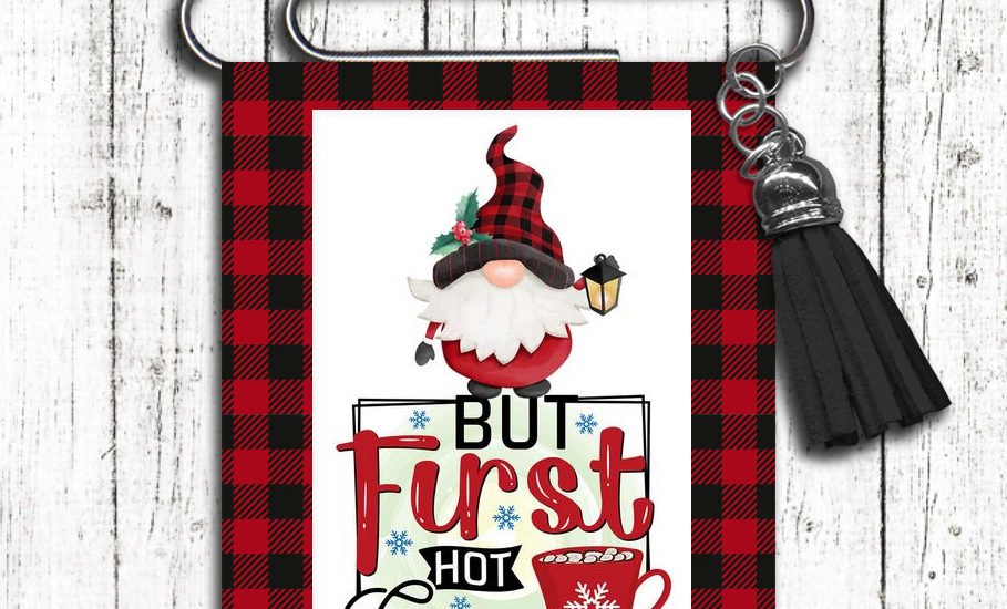 Buffalo Plaid Gnome Paperclip Bookmark