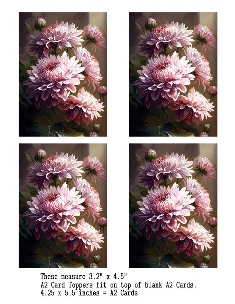 Chrysanthemum Flowers Card Topper