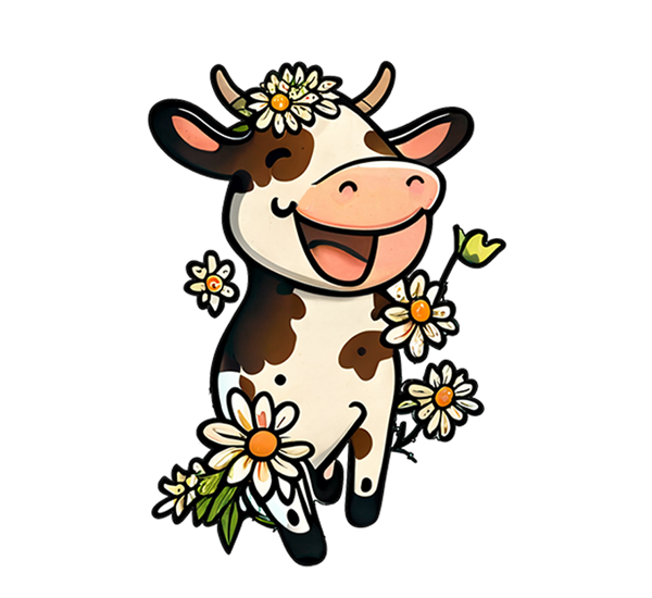 Happy Cow Sticker Flake Commercial Use