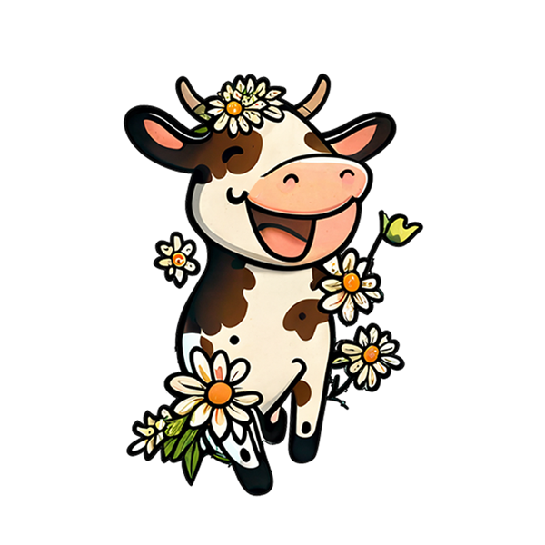 Happy Cow Sticker Flake Commercial Use