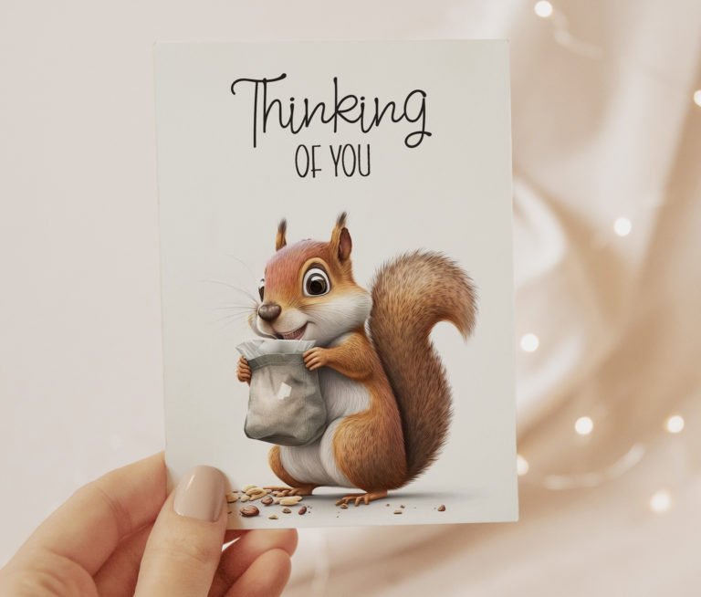 Thinking Of You A2 Squirrel Card Topper