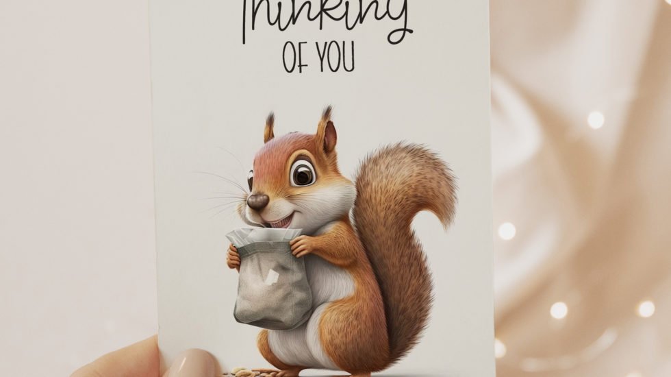 Thinking Of You A2 Squirrel Card Topper