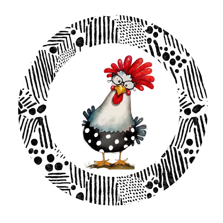 2 inch Round Funny Polka Dot Chicken Envelope Seal