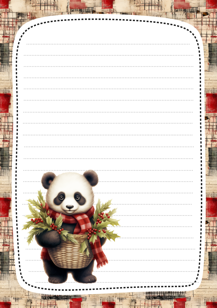 Christmas Panda A5 Stationery
