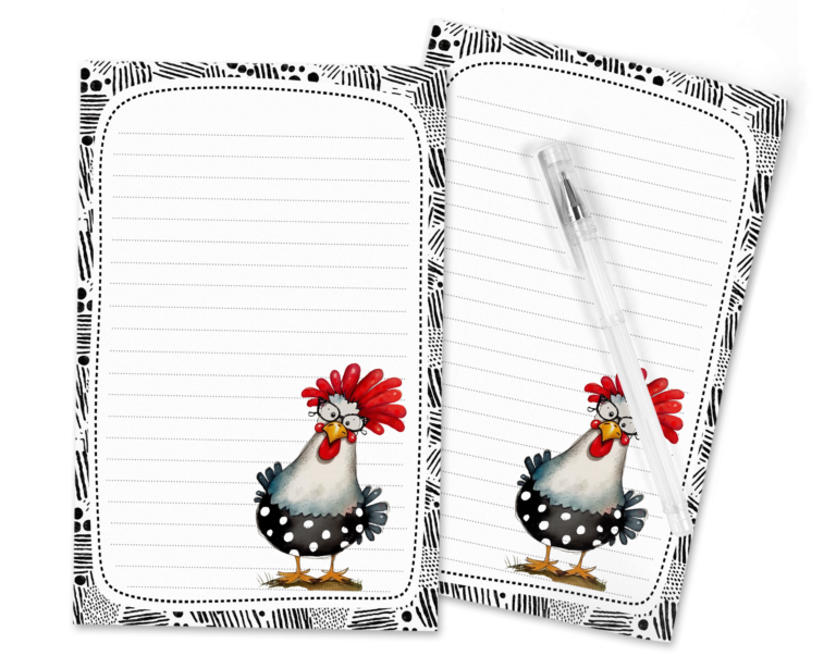 Funny Polka Dot Chicken Stationery Set - Free Printable