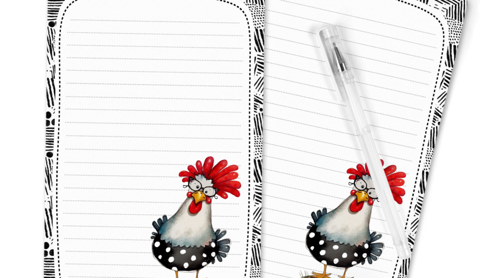 Funny Polka Dot Chicken Stationery Set - Free Printable