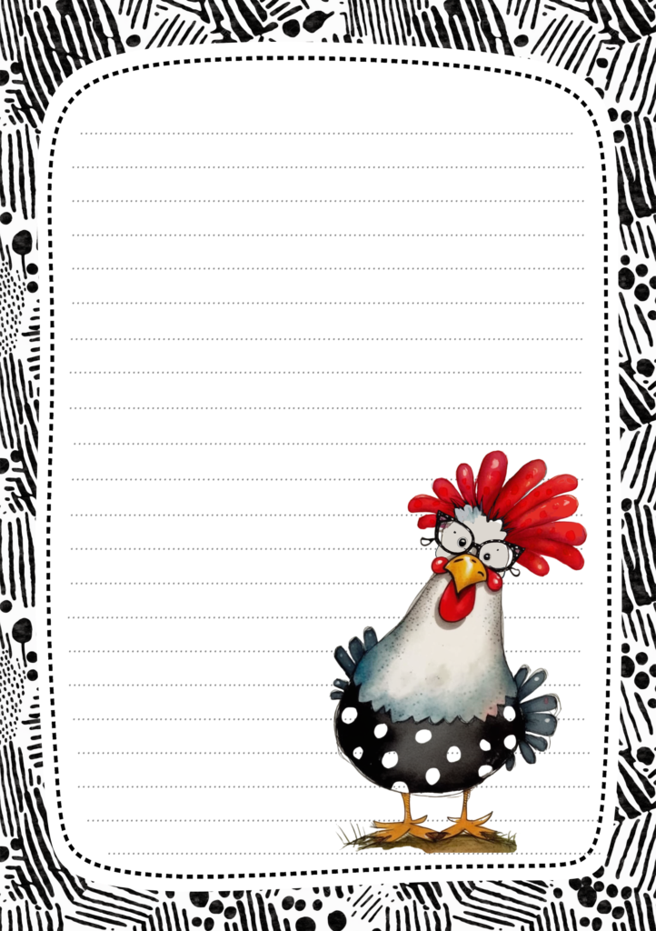 Funny Polka Dot Chicken A5 Stationery