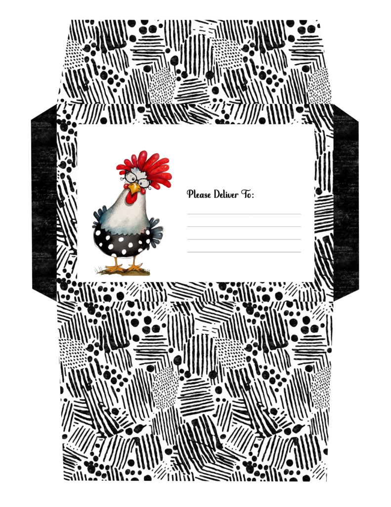 Funny Polka Dot Chicken PDT Envelope