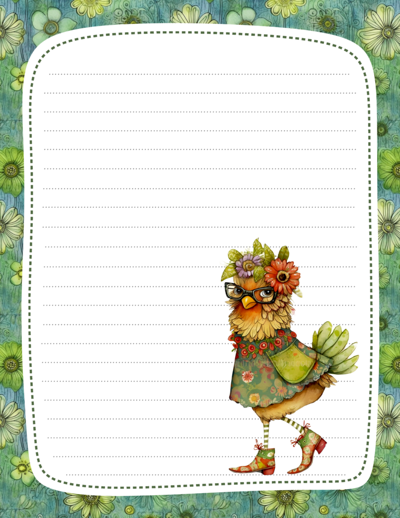 Wild and Wacky Chicken Stationery Full Size Page