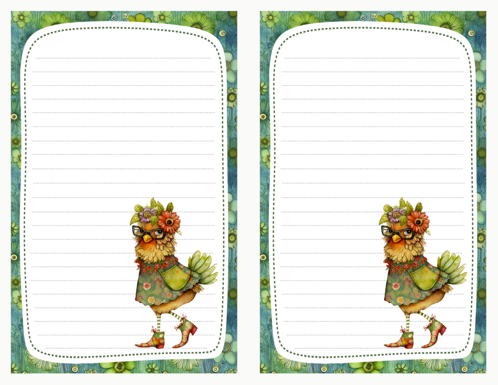 Wild and Wacky Chicken Half Page Stationery