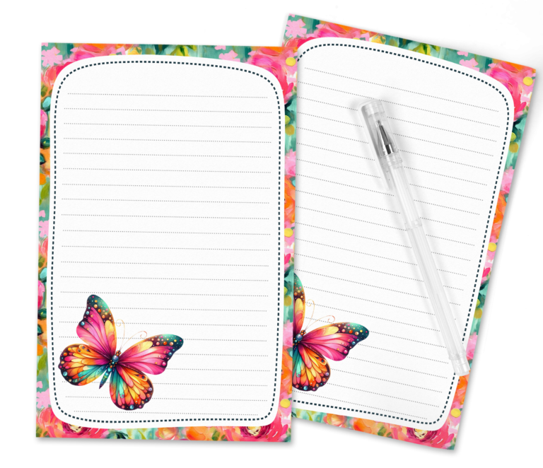 Colorful Spring Butterfly Stationery Set – Free Printable PDF