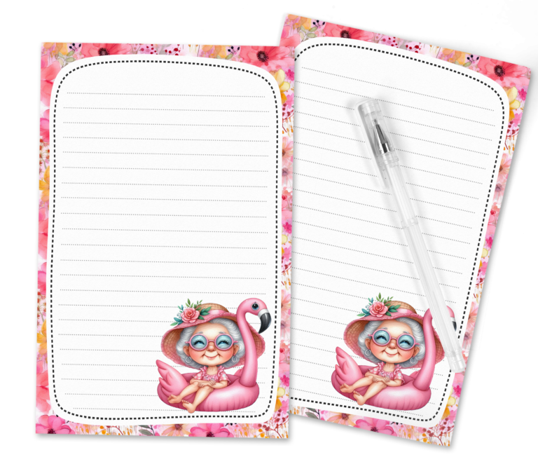 Making Waves with Words: Get Your Free ‘Grandma’s Summer Splash’ Flamingo Float Stationery Set!