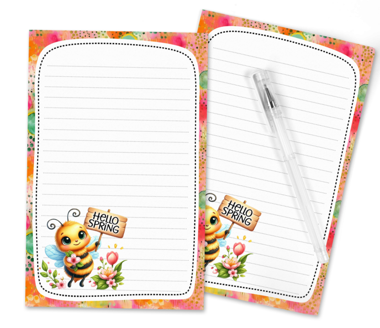 Adorable Hello Spring Bee Honey Bee Stationery Set – Free Printable PDF