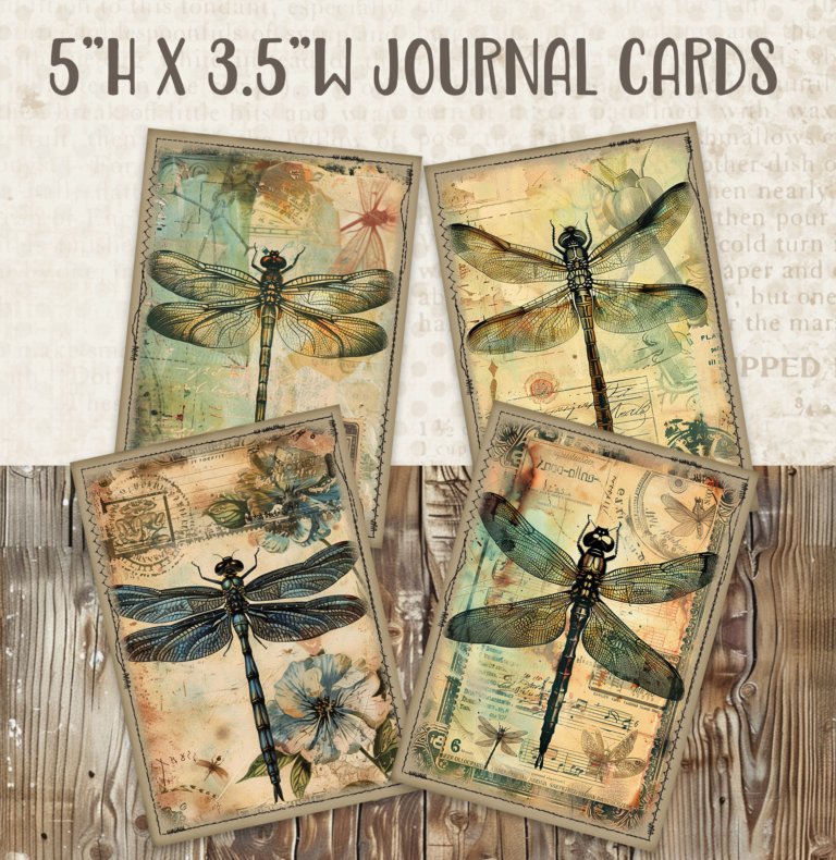 Enchanted Ephemera: The Vintage Dragonfly Journal Card Collection Free Printable