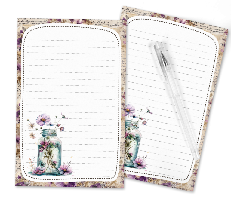 Petals & Paper: Unveil the Charm of the ‘Mason Jar Blooms’ Stationery Set for Enchanting Correspondence!