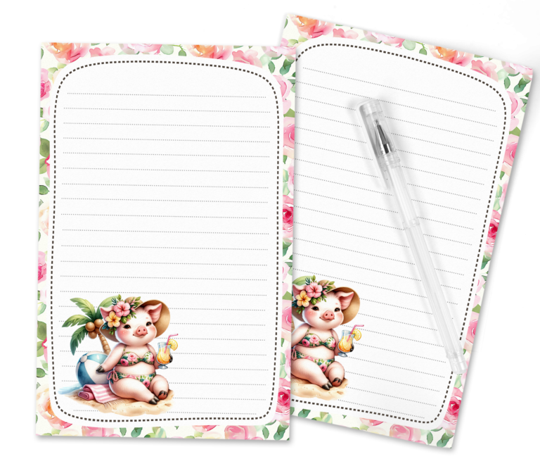 Sunny Snouts and Sandy Toes: Download Your Free ‘Pig at the Beach’ Stationery Set!