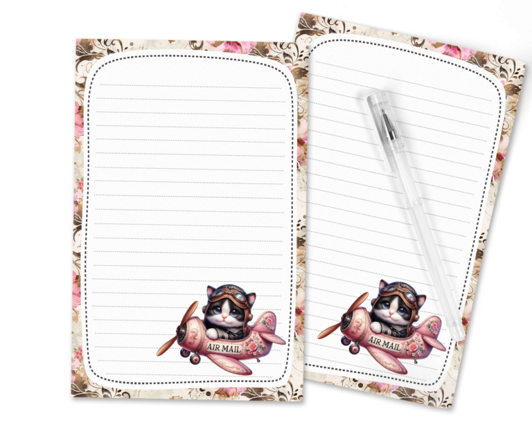 Whiskers & Wings: The ‘Air Mail Cat’ Stationery Set – Your Passport to Purr-fect Penmanship!