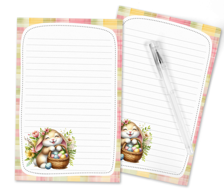 Easter Bunny Egg Basket Stationery Set – Free Printable PDF